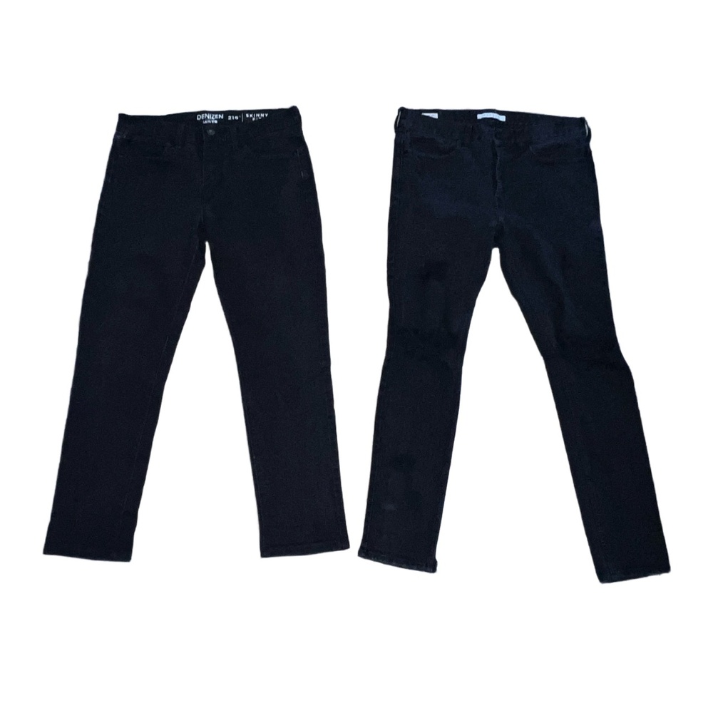 2 Pairs of Black Denim Skinny Jeans Pocket Detail Size 32x30 Levi's and PACSUN